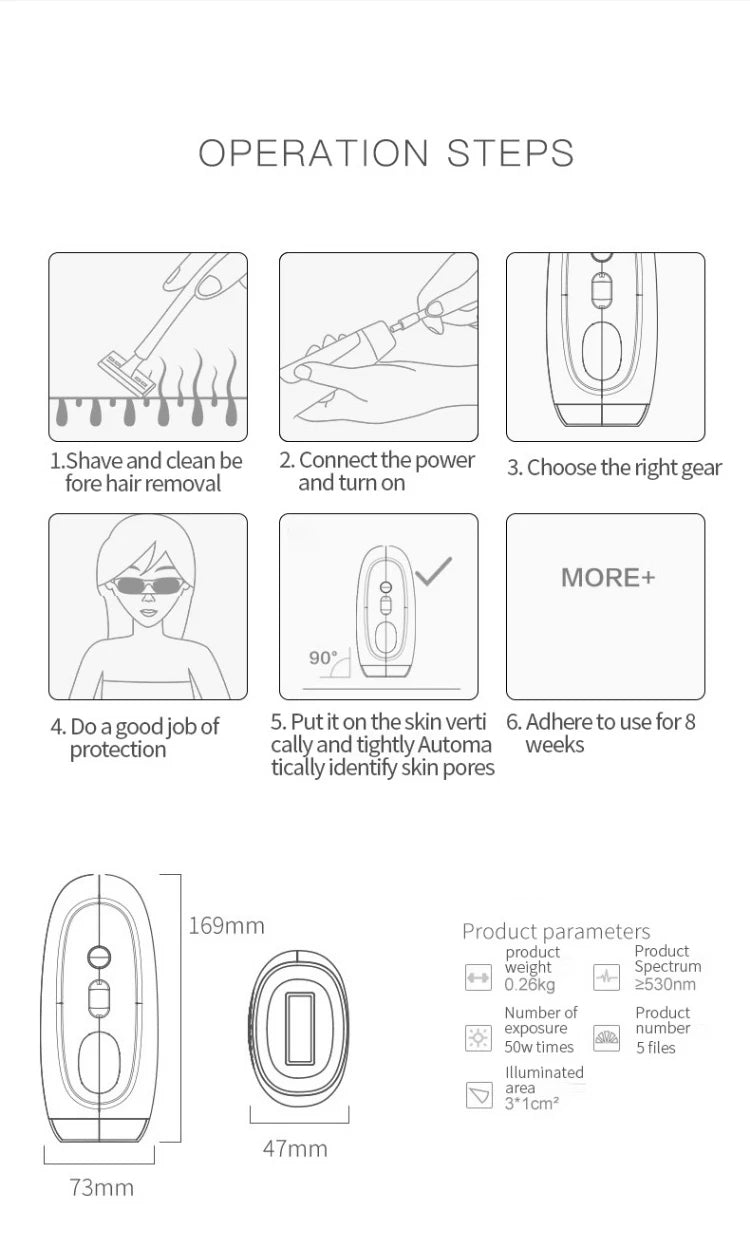 Ovira IPL™ Hair Removal Device